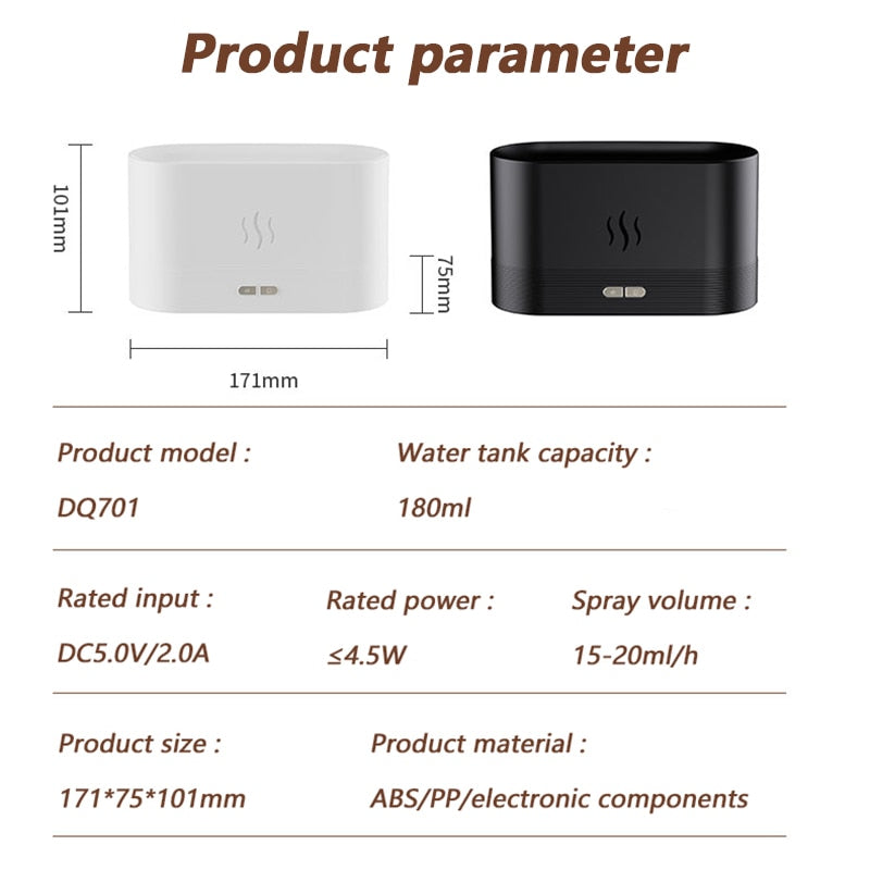 Oil Diffuser Simulation Flame Ultrasonic Humidifier